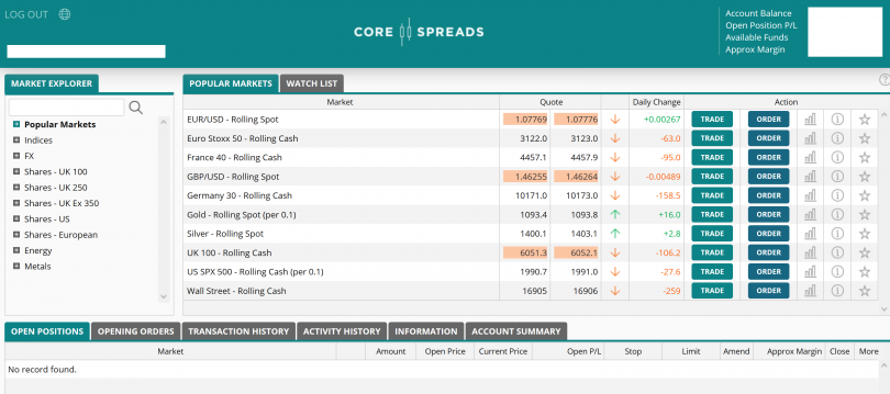 CoreSpreads Trading Platform